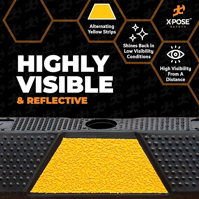 Xpose Safety 48" Heavy Duty Rubber Parking Stopper – 10 Pack Wheel Blocks - Image 4