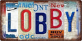 LOBBY Space Vintage Metal Tin Sign License Plate Bar Cafe Garage Cave Home Room by Unknown