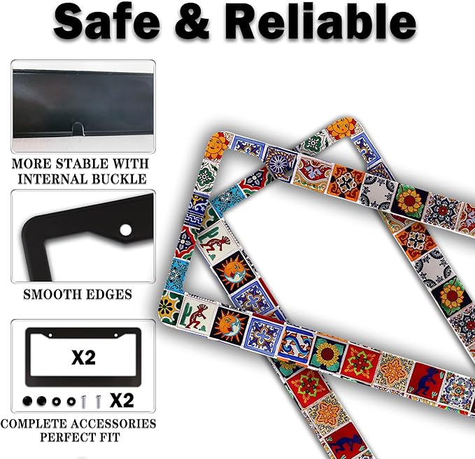 License Plate Protector for Women Multicolor License Plate Frames for Men - Image 4