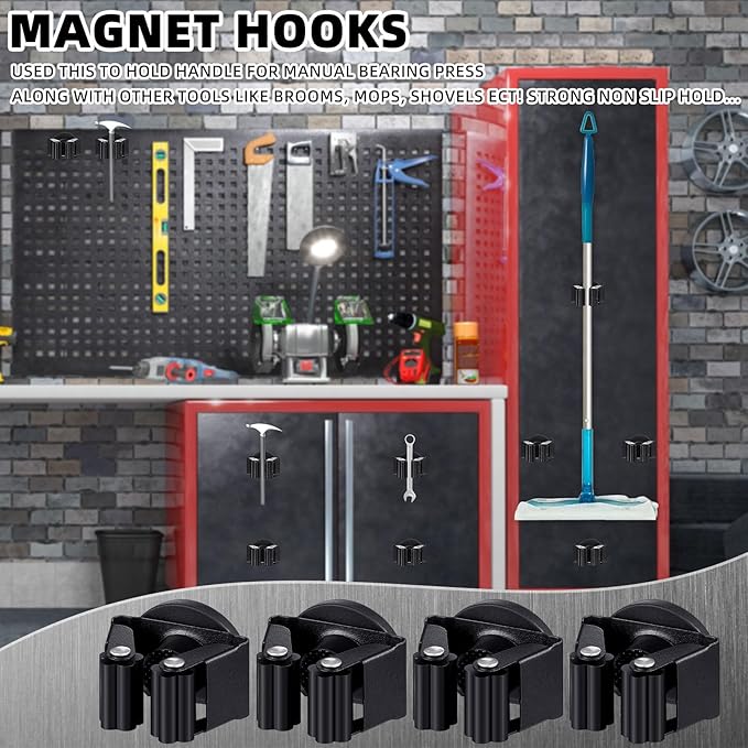 8 Pcs Magnetic Mop Broom Holder Movable Magnetic Broom Holder Rack, Anti Slip - Image 7