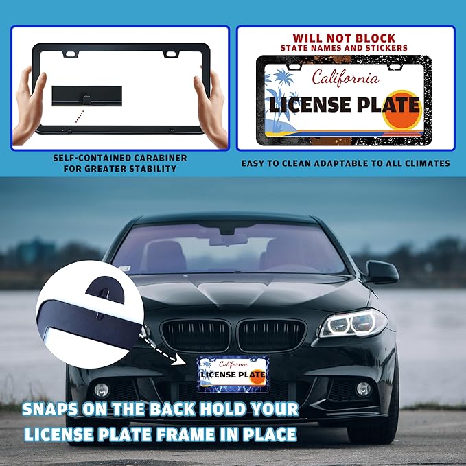 Blue Lightning License Plate Frame Funny Thunder License Plate Holder - Image 5