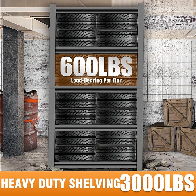 72" H Garage Shelving 3000LBS Heavy Duty Shelving Units and Storage Shelves - Image 6