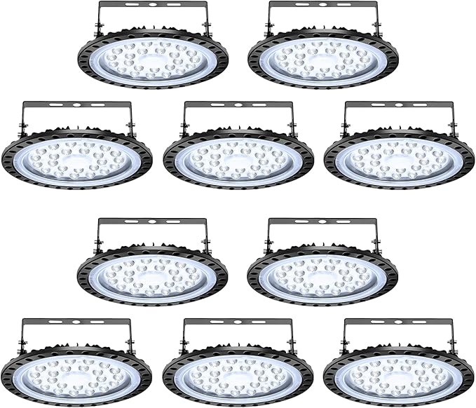 Viugreum 10 Pack 100W UFO LED High Bay Light, 10000LM 6500K Daylight White Led by Viugreum