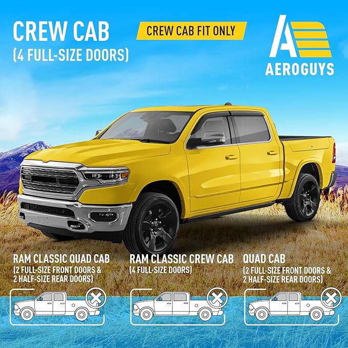 Extra Durable Window Deflectors Tape-On Window Visors Rain Guards Fit - Image 3