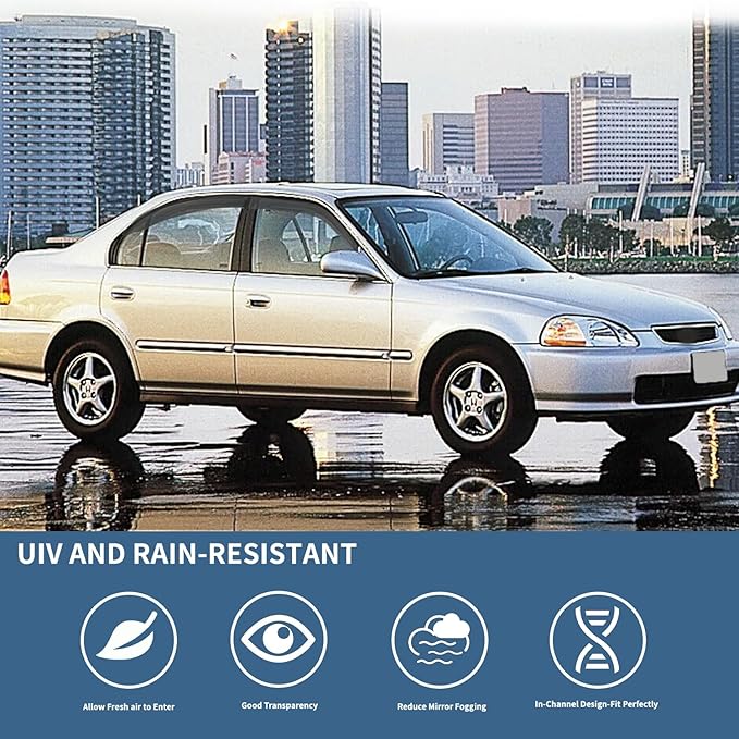 4PCS Rain Guards Window Visors Wind Deflector Fits - Image 3