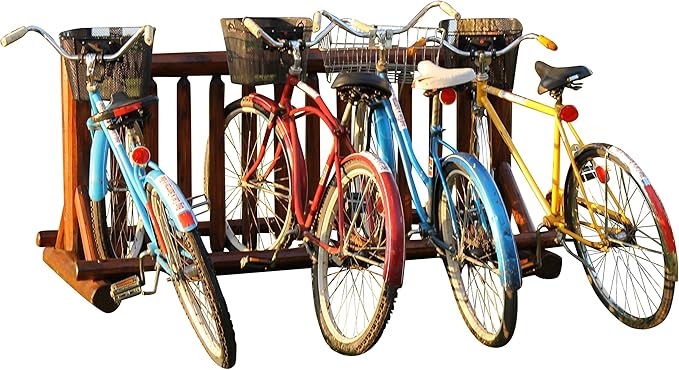 13-Place Bike Log Rack, Outdoor Bike Stand, Freestanding Commercial Bicycle - Image 3