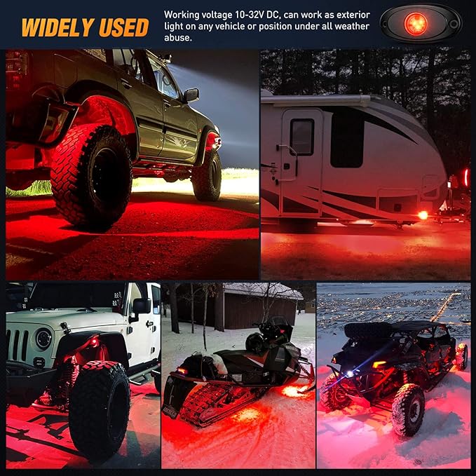 Nilight LED Rock Light 4PCS Underglow Wheel Well Pods Waterproof Exterior - Image 8