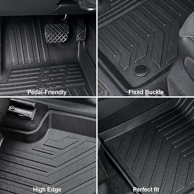 Floor Mats for 2018-2024 2025 Volkswagen VW Atlas 7 Seats, All Weather TPE - Image 4