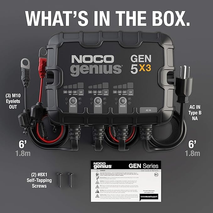 NOCO Genius GEN5X3: 3-Bank, 15A Onboard Battery Charger - Image 7