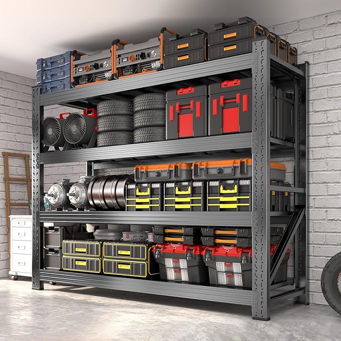 Metal Garage Shelving Heavy Duty, 4-Tier Adjustable Wire Storage Garage Shelves - Image 2