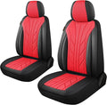 CAROMOP Luxury Faux Leather&Fabric Car Seat Covers 2 Front Seats by CAROMOP
