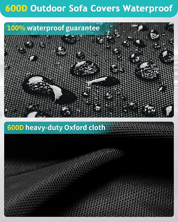 Outdoor Sofa Cover, Waterproof Patio Furniture Cover 90W x 42D x 33H inches - Image 4