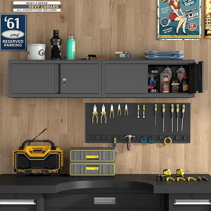 LUCYPAL Garage Storage Cabinet, Metal Wall Storage Cabinet - Image 4