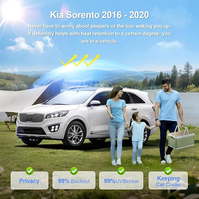 8pcs Car Window Shades for Kia Sorento 2016-2020 Accessories, Windshield Side - Image 2