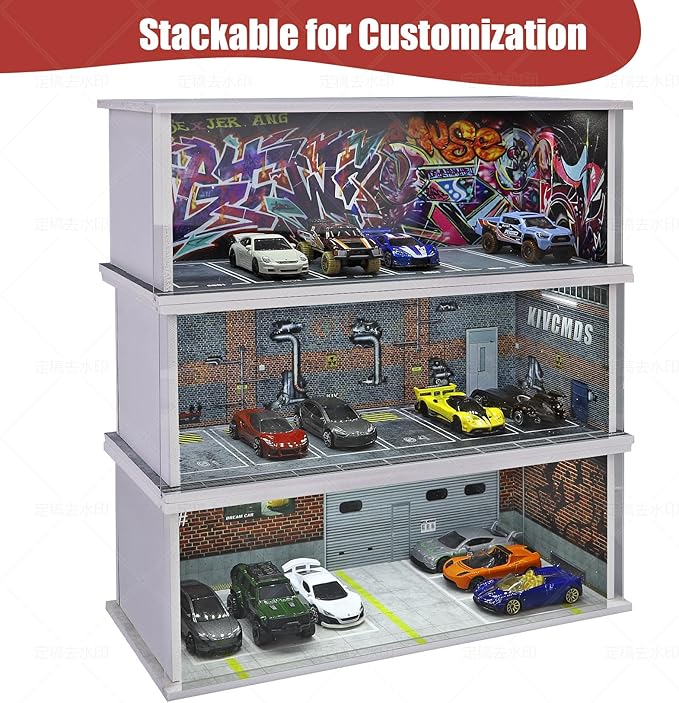 Display Case for Hot Wheels: Stackable Parking Garage for 1/64 Scale Matchbox - Image 4