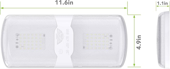 Leisure LED 5-Pack RV LED Ceiling Double Dome Light Fixture - Image 2