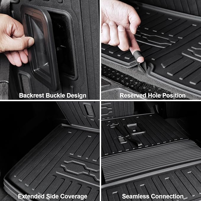 Floor Mats for 2017-2023 GMC Acadia, All Weather TPE 2-in-1 Cargo Mat - Image 8