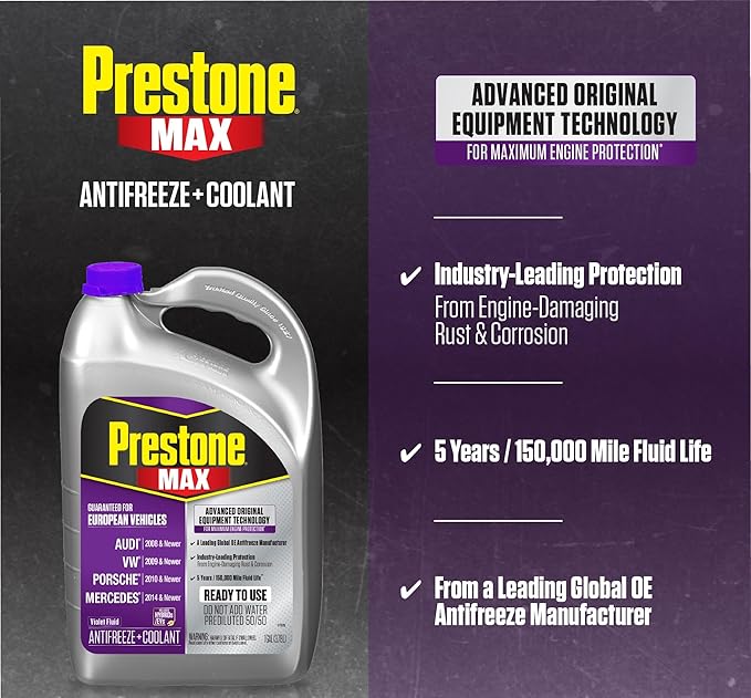 Prestone MAX Euro Violet 50/50 Antifreeze Automotive Coolant, Pack of One - Image 3
