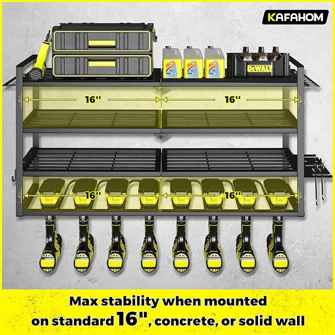 KAFAHOM Power Tool Organizer-8 Drill Holder Wall Mount，Tool Organizer and - Image 3