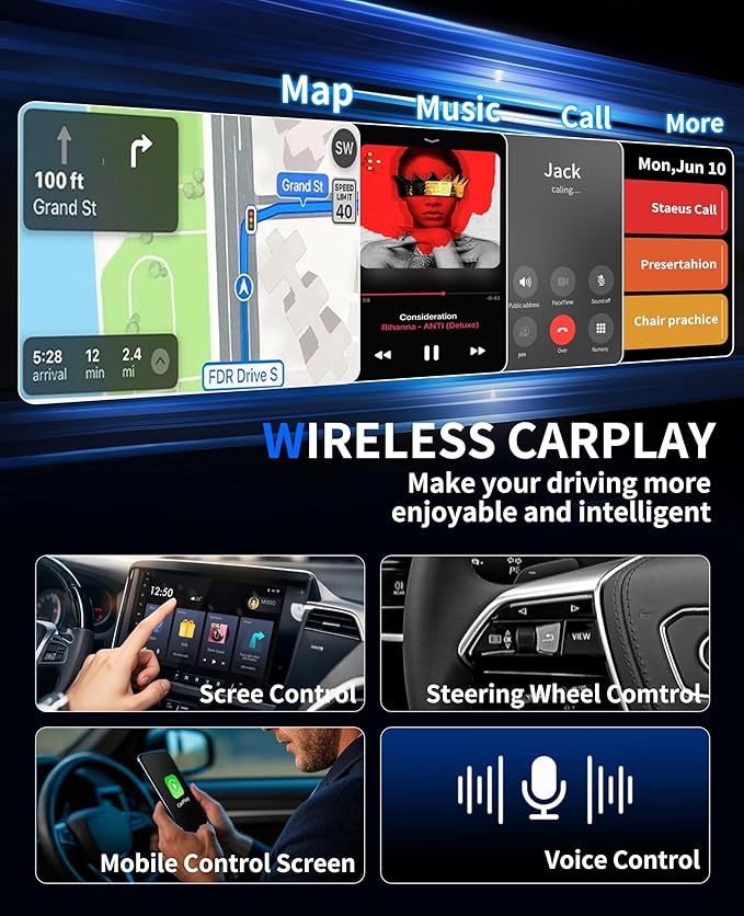 Wireless CarPlay Adapter, 2025 Upgraded 2-in-1 Mini Size CarPlay & Android Auto - Image 7