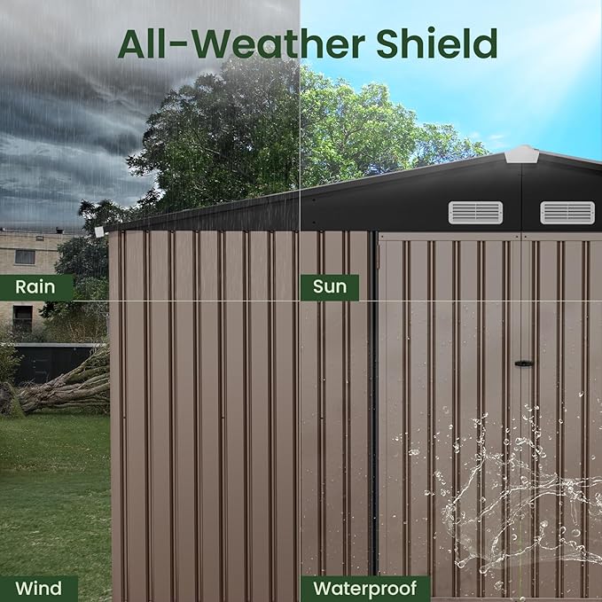 GVDV 10X12 FT Outdoor Storage Shed, Durable Metal Outside Storage - Image 5