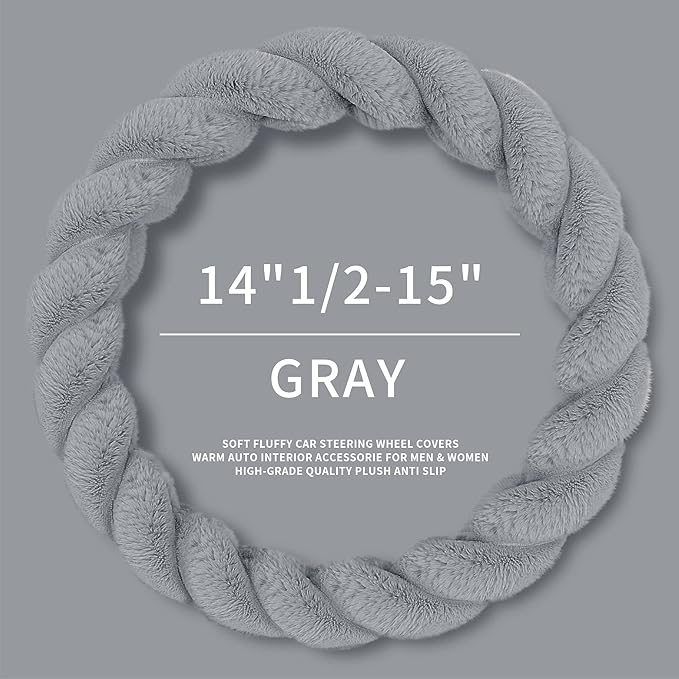 Luxury Fluffy Winter Car Steering Wheel Cover - Image 3