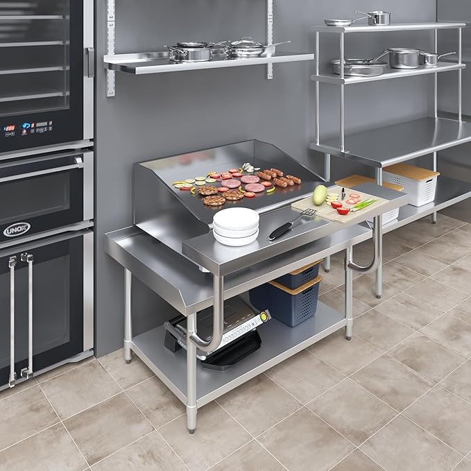 AmGood 13.5 in. x 49 in. Stainless Steel Adjustable Work Surface - Image 9