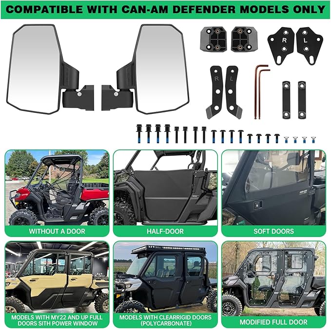 Defender Side Mirrors, The Spring Back Feature Allows Easy Reset After Fold - Image 2