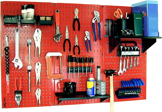 Wall Control 30-WRK-400RB Standard Workbench Metal Pegboard Tool Organizer by Wall+Control