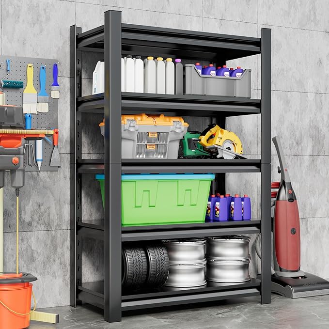 2 Sets Metal Garage Shelving Unit, 3000 lbs Industrial Shelves - Image 8