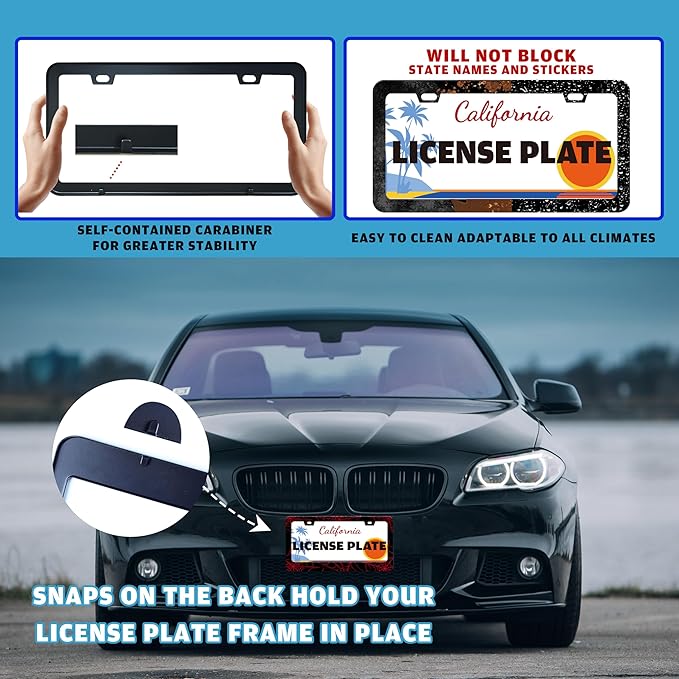 Red Spider Web License Plate Frame Funny Cobweb Stainless Steel License Plate - Image 5