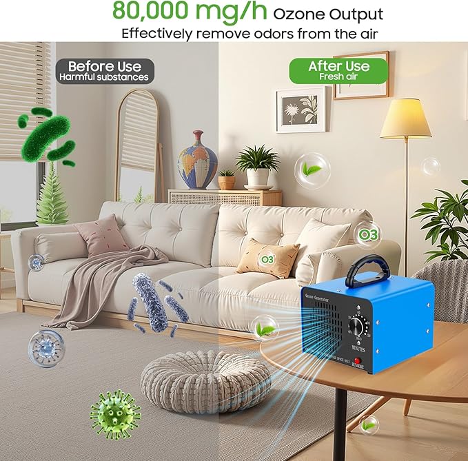 Ozone Generator Machine 80, High Capacity Ozone Odor Eliminator Removal Air - Image 2