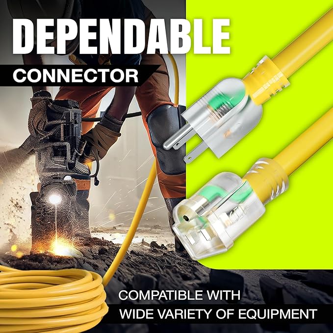 200ft Outdoor/Indoor Extension Cord 10/3 Gauge Ultra Heavy Duty 3 Prong SJTW - Image 4