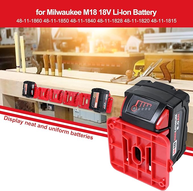 12 Pack Battery Holder for Milwaukee M18 18V Battery Mounts Dock Holder Fit for - Image 2
