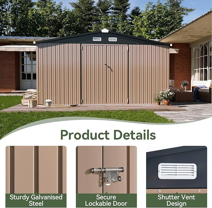Aoxun 12x10 FT Shed Outdoor Storage Shed - Image 4