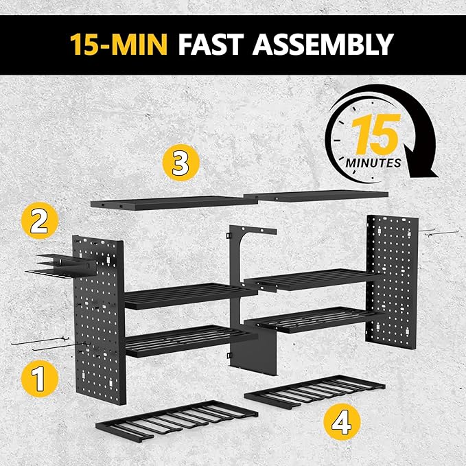 Large Power Tool Organizer Wall Mount, 4 Layer Garage Storage Cordless Tool - Image 4