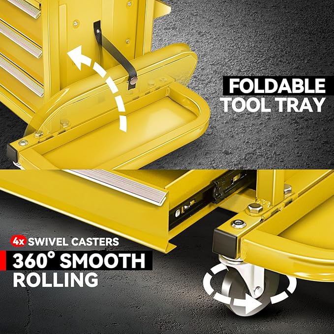 Auto Dynasty 3-Drawer Mechanic Rolling Seat, 350 LBS Capacity Roller Garage - Image 4