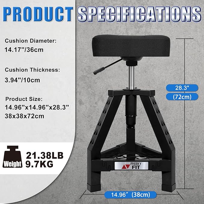 Adjustable Shop Stool, Garage Mechanic Stool Chair, Work Seat - Image 9
