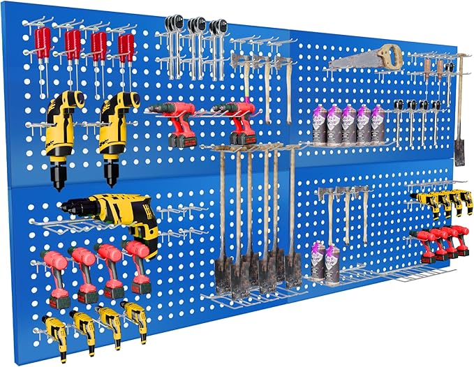 Metal Pegboard Panels 24" x 12" 4 Pack Heavy Duty Steel Pegboard Wall Organizer - Image 2