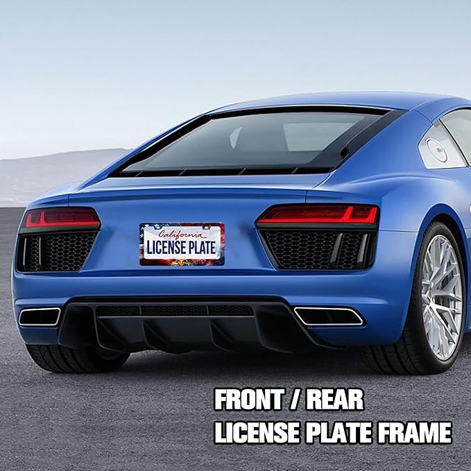 Personalized License Plate Frame American Flag Eagle Stainless Steel Accessory - Image 7