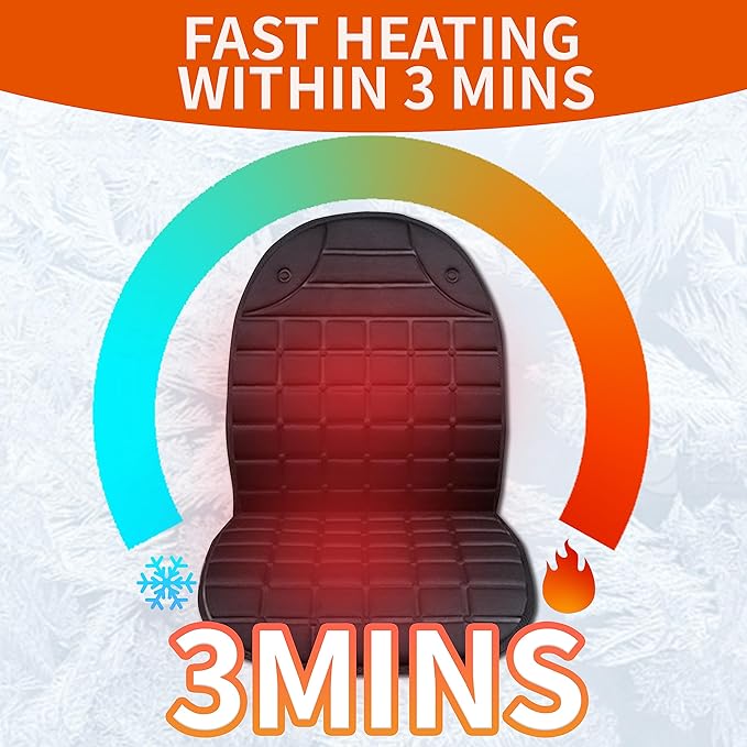 Heated Seat Covers, 2 Fast Heating Models Heated Seat Cushion Black - Image 2