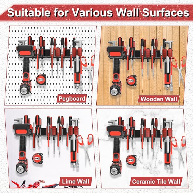 Metal Screwdriver Organizer, Wall Mount Plier Organizer Hammer Holder, Hand - Image 6
