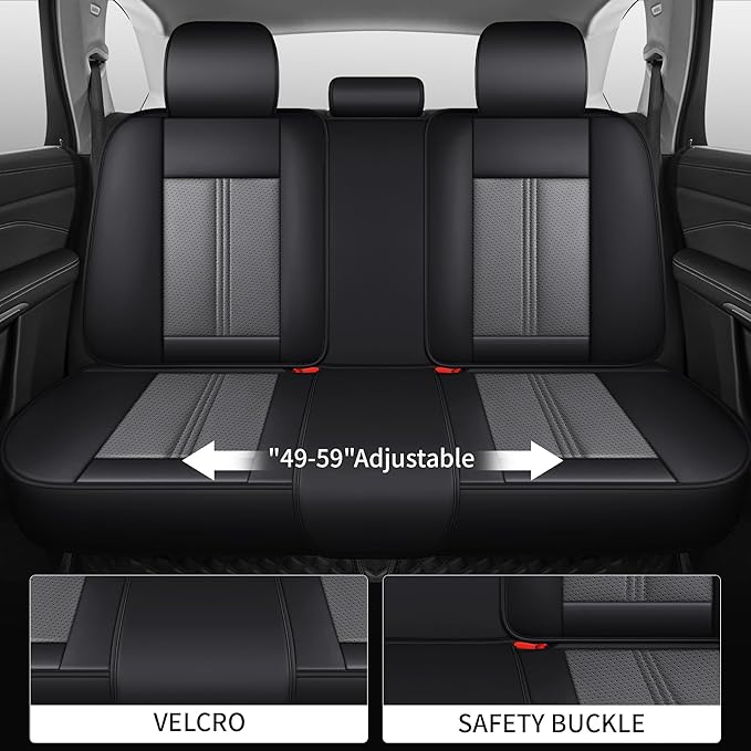 Car Seat Covers Full Set, Easy Install Luxury Leather Automotive Seat Covers - Image 4