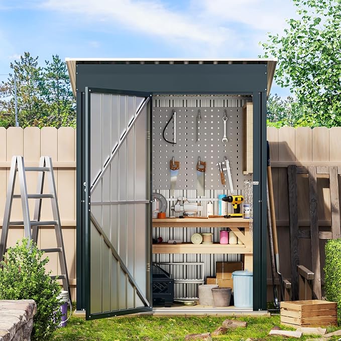 5X3X6.1FT Outdoor Steel Storage Shed - Image 6