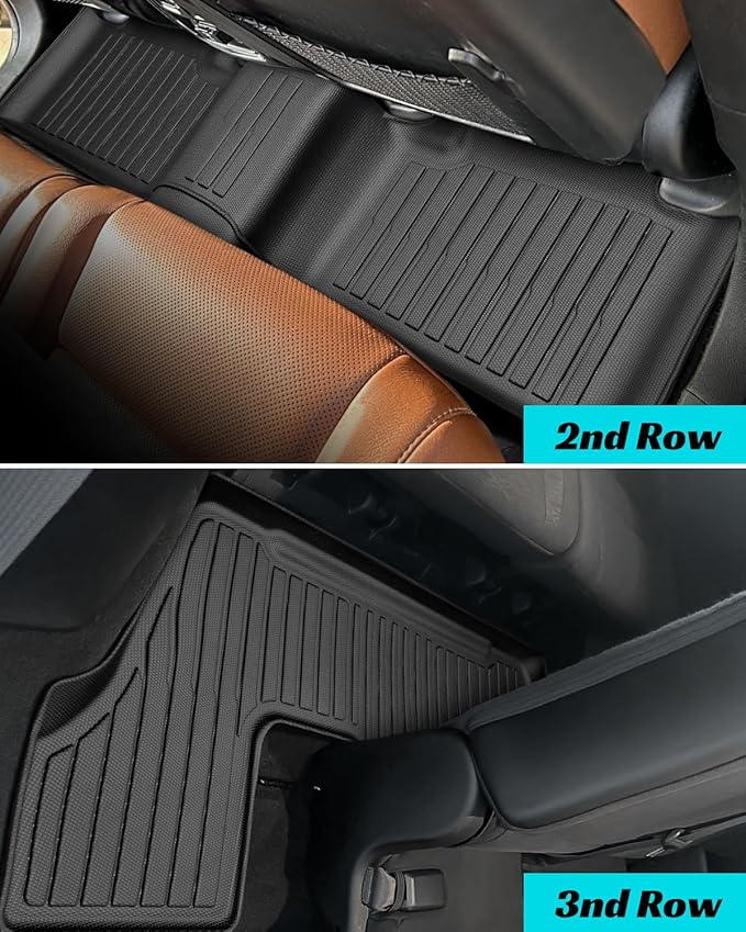 Floor Mats Full Set for Dodge Durango 2011-2015 7 Seats, All Weather Floor Mats - Image 6