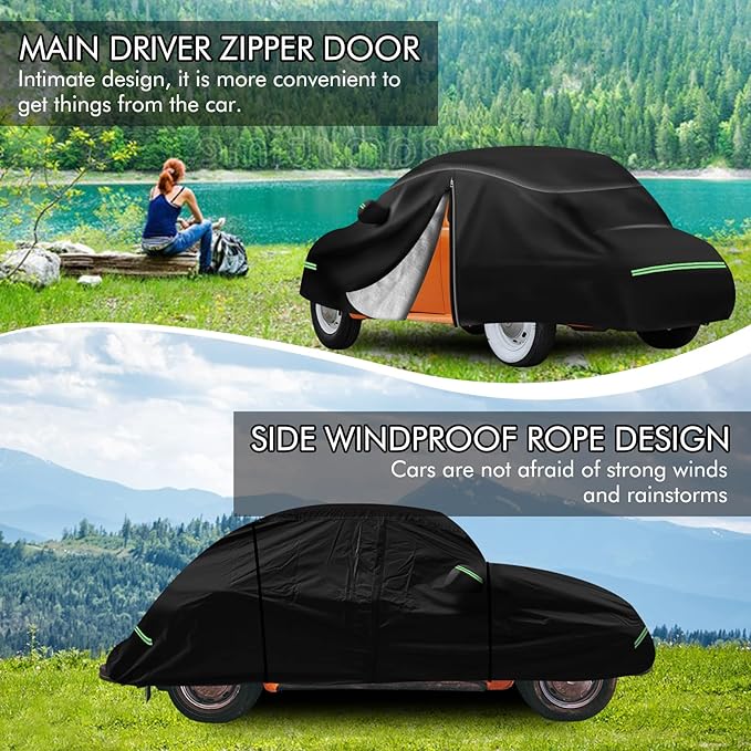 for VW 1960-1980 Volkswagen Beetle Bug Sedan 2-Door Saloon Car Covers 210D - Image 3