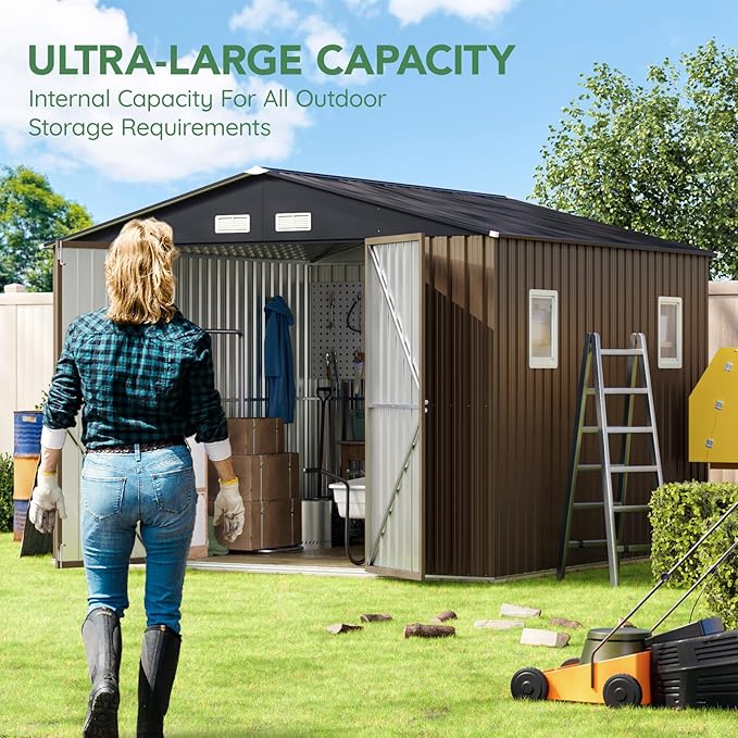 10X10X7.5 FT Outdoor Steel Storage Shed - Image 4