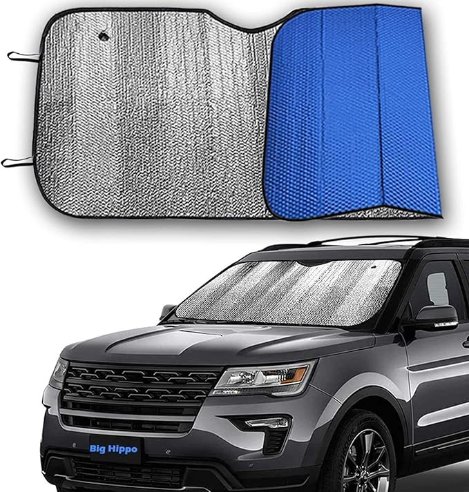 Big Hippo Car Windshield Sun Shade UV Rays Sun Visor Shade, Auto Front Car - Image 9