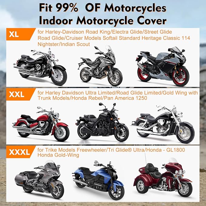 Indoor Motorcycle Cover, Soft Stretch Elastic Dustproof Protection Windproof - Image 4