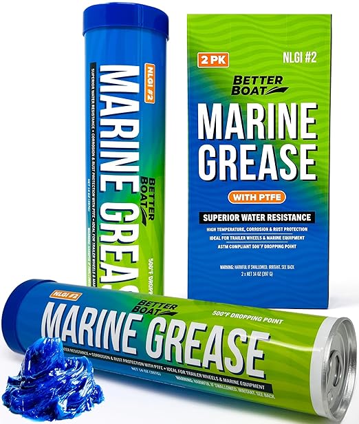 Better Boat Marine Grease Tube, 2 Pack 14 Oz, Waterproof High Temp Trailer by BetterBoat